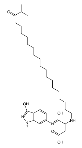 4-[(2,3-dihydro-3-oxo-1H-indazol-6-yl)amino]-3-[(2-methylpropionyl)octadecylamino]-4-oxobutyric acid structure