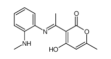 (E)-4-hydroxy-6-methyl-3-(1-((2-(methylamino)phenyl)imino)ethyl)-2H-pyran-2-one结构式