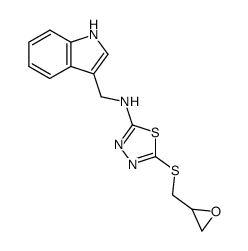 3-((2-Aminomethyl)-5-(3-epoxypropylmercapto)-1,3,4-thiadiazolyl)indole Structure