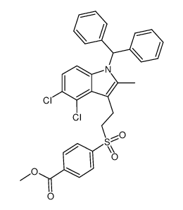 methyl 4-[[2-[4,5-dichloro-(1-diphenylmethyl)-2-methyl-1H-indol-3-yl]ethyl]sulfonyl]benzoate结构式