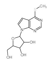 2-(hydroxymethyl)-5-(5-methylsulfanyl-2,4,9-triazabicyclo[4.3.0]nona-2,4,7,10-tetraen-9-yl)oxolane-3,4-diol结构式