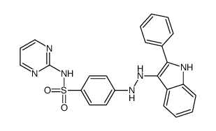 4-[2-(2-phenyl-1H-indol-3-yl)hydrazinyl]-N-pyrimidin-2-ylbenzenesulfonamide结构式