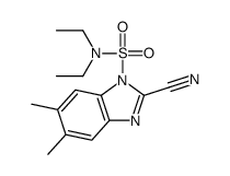 2-cyano-N,N-diethyl-5,6-dimethylbenzimidazole-1-sulfonamide Structure