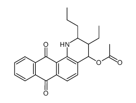 4-acetoxy-3-ethyl-2-propyl-7,12-dioxo-1,2,3,4,7,12-hexahydronaphtho<2,3-h>quinoline结构式
