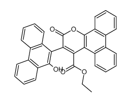 3-(10-Hydroxy-9-phenanthryl)-2-oxo-2H-phenanthro(9,10-b)pyran-4-carbonsaeureethylester Structure