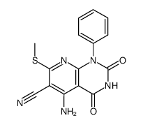 5-amino-6-cyano-7-methylthio-1-phenylpyrido<2,3-d>pyrimidine-2,4(1H,3H)-dione Structure