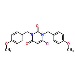 6-Chloro-1,3-bis(4-methoxybenzyl)-2,4(1H,3H)-pyrimidinedione结构式