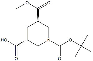trans-1-[(tert-butoxy)carbonyl]-5-(methoxycarbonyl)piperidine-3-carboxylic acid Structure