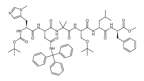 Boc-Pmh-Asn(Trt)-Aib-Ser(tBu)-D-Leu-D-Phe-OMe structure