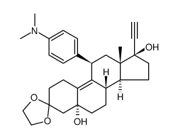 (5α,11β,17α)-11-[4-(dimethylamino)phenyl]-5,17-dihydroxy-19-norpregn-9-en-20-yn-3-one Cyclic 1,2-Ethanediyl Acetal结构式