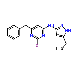 6-Benzyl-2-chloro-N-(5-ethyl-1H-pyrazol-3-yl)-4-pyrimidinamine Structure