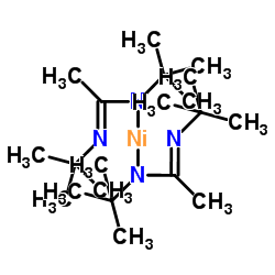 Nickel(2+) bis{(2-methyl-2-propanyl)[(1E)-N-(2-methyl-2-propanyl)ethanimidoyl]azanide} Structure