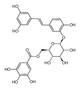 piceatannol 3-O-β-D-(6''-O-galloyl) glucopyranoside结构式
