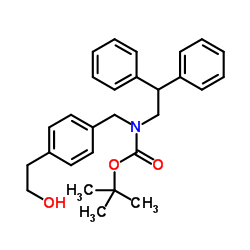 2-Methyl-2-propanyl (2,2-diphenylethyl)[4-(2-hydroxyethyl)benzyl]carbamate Structure