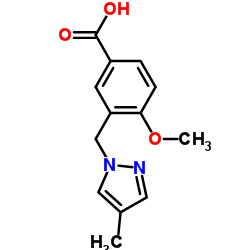 4-Methoxy-3-[(4-methyl-1H-pyrazol-1-yl)methyl]benzoic acid Structure