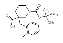 1-n-boc-3-(2-iodobenzyl) piperidine-3-carboxylic acid结构式