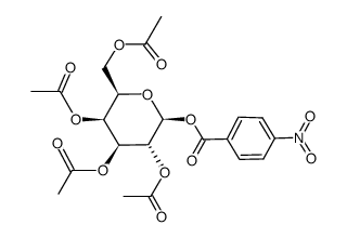 O2,O3,O4,O6-Tetraacetyl-O1-(4-nitro-benzoyl)-β-D-galactopyranose Structure