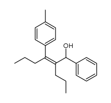 (Z)-1-phenyl-2-propyl-3-(p-tolyl)hex-2-en-1-ol结构式
