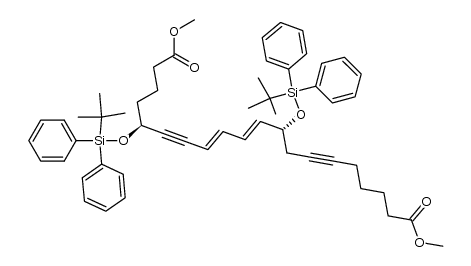 (5S,8E,10E,12R)-dimethyl 5,12-bis((tert-butyldiphenylsilyl)oxy)icosa-8,10-dien-6,14-diynedioate Structure