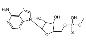 (2S,3R,4R,5R)-2-(6-aminopurin-9-yl)-5-[(hydroxy-methoxy-phosphinothioy l)oxymethyl]oxolane-3,4-diol Structure