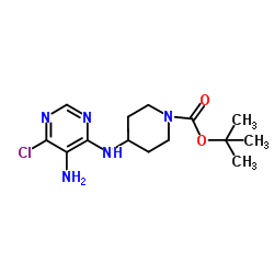 4-(5-Amino-6-chloro-pyrimidin-4-ylamino)-piperidine-1-carboxylic acid tert-butyl ester Structure