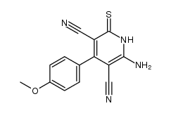 6-amino-4-(4-methoxyphenyl)-2-thioxo-1,2-dihydropyridine-3,5-dicarbonitrile Structure