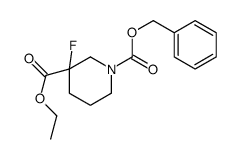 1-Cbz-3-氟哌啶-3-羧酸乙酯结构式