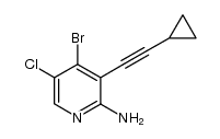 4-bromo-5-chloro-3-(cyclopropylethynyl)-2-pyridinamine结构式