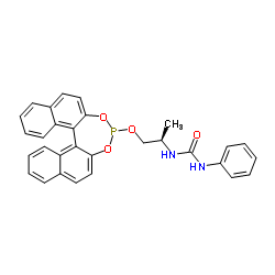 1-{(2R)-1-[(11bR)-Dinaphtho[2,1-d:1',2'-f][1,3,2]dioxaphosphepin-4-yloxy]propan-2-yl}-3-phenylurea, min. 97 UREAPhos structure