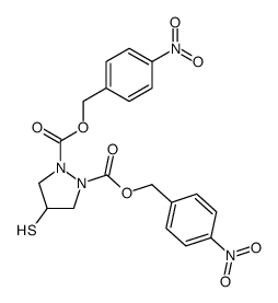 4-Mercapto-N,N-bis(p-nitro-benzyloxycarbonyl)pyrazolidine结构式
