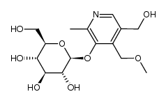 3-hydroxy-5-hydroxymethyl-4-methyxymethyl-2-methylpyridine 3-O-β-D-glucopyranoside Structure