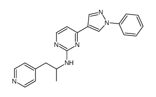 4-(1-Phenyl-1H-pyrazol-4-yl)-N-[1-(4-pyridinyl)-2-propanyl]-2-pyr imidinamine结构式