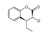 cis-3-chloro-4-ethyl-3,4-dihydro-2H-1-benzopyran-2-one结构式