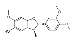 (2S,3S)-2-(3,4-dimethoxyphenyl)-6-methoxy-3,4-dimethyl-2,3-dihydrobenzofuran-5-ol结构式