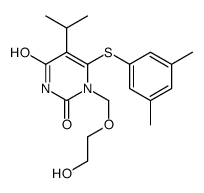 6-(3,5-dimethylphenyl)sulfanyl-1-(2-hydroxyethoxymethyl)-5-propan-2-ylpyrimidine-2,4-dione Structure