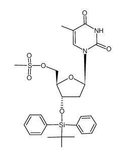 3'-O-tert-Butyldiphenylsilyl-5'-O-methanesulfonyl-thymidine Structure