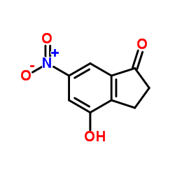 4-Hydroxy-6-nitro-1-indanone结构式