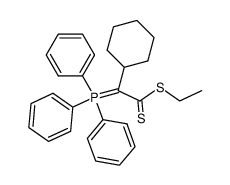ethyl 2-cyclohexyl-2-(triphenyl-5-phosphanylidene)ethanedithioate结构式