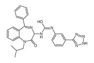 1-[1-(2-methylpropyl)-2-oxo-5-phenyl-3H-1,4-benzodiazepin-3-yl]-3-[3-(2H-tetrazol-5-yl)phenyl]urea结构式