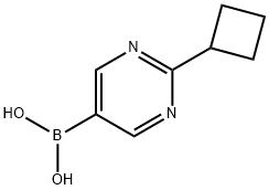 2-(Cyclobutyl)pyrimidine-5-boronic acid结构式