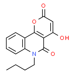 6-Butyl-4-hydroxy-2H-pyrano[3,2-c]quinoline-2,5(6H)-dione结构式