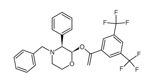 2-(R)-(1-(3,5-bis(tri-fluoromethyl)phenyl)ethenyloxy)-3-(S)-phenyl-4-benzyl morpholine结构式