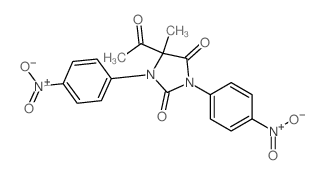 5-acetyl-5-methyl-1,3-bis(4-nitrophenyl)imidazolidine-2,4-dione structure