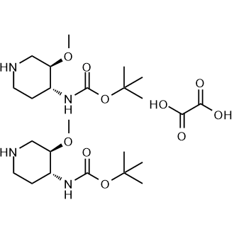 N-[(3R,4R)-3-甲氧基哌啶-4-基]氨基甲酸叔丁酯半草酸盐酯结构式