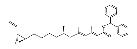 Diphenylmethyl (2E,4E,7R,12R,13S)-12,13-epoxy-3,5,7-trimethylpentadeca-2,4,14-trienoate结构式