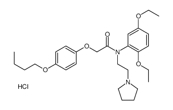 2-(4-butoxyphenoxy)-N-(2,5-diethoxyphenyl)-N-(2-pyrrolidin-1-ium-1-ylethyl)acetamide,chloride Structure