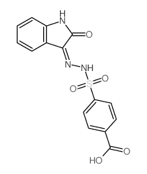 Benzoic acid, p-sulfo-,p-[(2-oxo-3-indolinylidene)hydrazide] (8CI) Structure