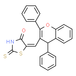 (5E)-5-[(2,4-diphenyl-4H-chromen-3-yl)methylidene]-2-thioxo-1,3-thiazolidin-4-one picture