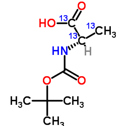 叔丁氧羰基-L-丙氨酸-13C3结构式