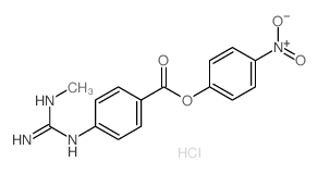 Benzoicacid, 4-[[imino(methylamino)methyl]amino]-,4-nitrophenyl ester, hydrochloride (1:1) Structure